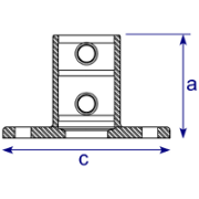 Interclamp 132 Railing Base Flange Tube Clamp Fitting - Technical Drawing 1