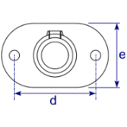 Interclamp 132 Railing Base Flange Tube Clamp Fitting - Technical Drawing 2