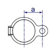 Interclamp 140 Gate Hinge Tube Clamp Fitting - Technical Drawing 2