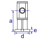 Interclamp 143 Handrail Bracket Tube Clamp Fitting - Technical Drawing 1