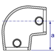 Interclamp 154 Slope Elbow Tube Clamp Fitting - Technical Drawing 3