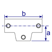 Interclamp 155 Slope Long Tee Tube Clamp Fitting - Technical Drawing 2