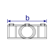 Interclamp 155 Slope Long Tee Tube Clamp Fitting - Technical Drawing 3