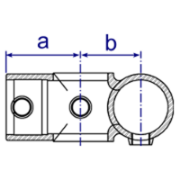 Interclamp 165 Combination Socket Tube Clamp Fitting - Technical Drawing 2