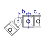 Interclamp 174 Swivel Tee Tube Clamp Fitting - Technical Drawing 1