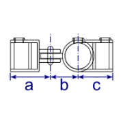 Interclamp 174 Swivel Tee Tube Clamp Fitting - Technical Drawing 2