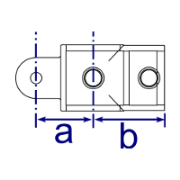 Interclamp 174M Swivel Tee Male Part Tube Clamp Fitting - Technical Drawing 1