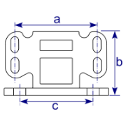 Interclamp 242 Base Flange with Toe Board Adapter Tube Clamp Fitting - Technical Drawing 1