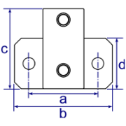 Interclamp 245 Heavy-Duty Railing Side Support (Horizontal) Tube Clamp Fitting - Technical Drawing 1