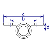 Interclamp 246 Heavy-Duty Side Palm Tube Clamp Fitting - Technical Drawing 2