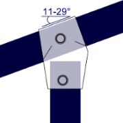 Interclamp 253 Slope Short Tee (11º - 29º) Tube Clamp Fitting - Technical Drawing 1