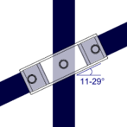 Interclamp 256 Slope Cross (11º - 29º) Tube Clamp Fitting - Technical Drawing 1