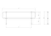 Interclamp 4020 D48 2m Handrail Kit - Dimensions