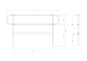 Interclamp 4030 D48 2m Ground Mount Handrail Kit - Technical Dimensions