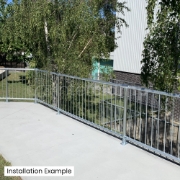 Interclamp modular pedestrian barrier balustrade installation example