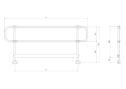 Interclamp 4030 D48 2m Side Mount Handrail Kit - Technical Dimensions Image