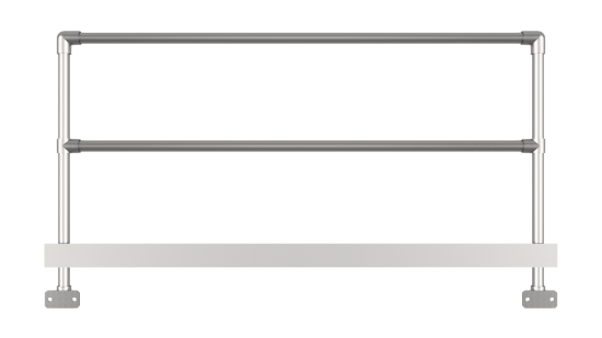 Interclamp 4030 D48 2m Side Mount Handrail Kit 2 - Flat View Image